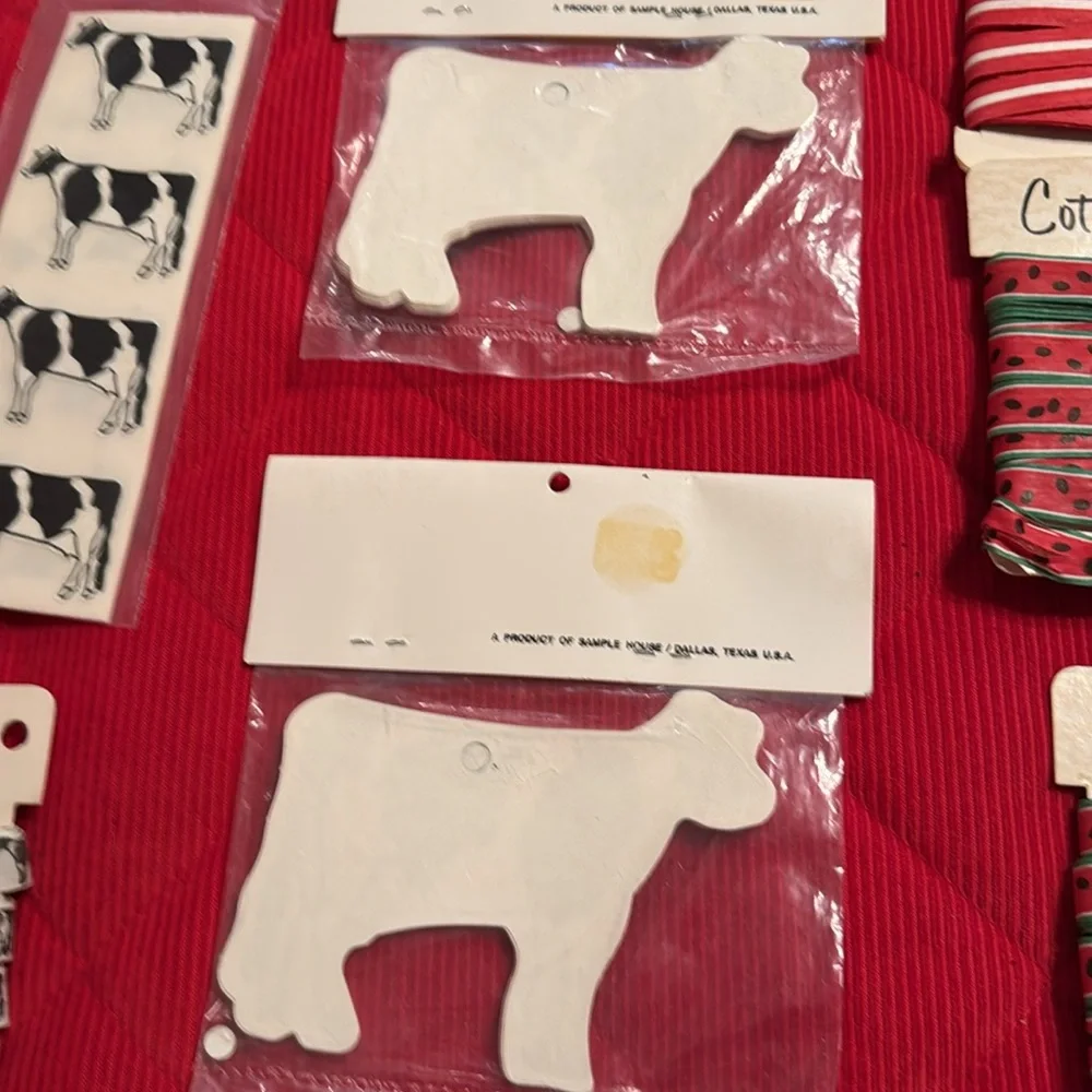 Tag It Cow & Watermelon Tags, Stickers & Cotton Tie Bundle